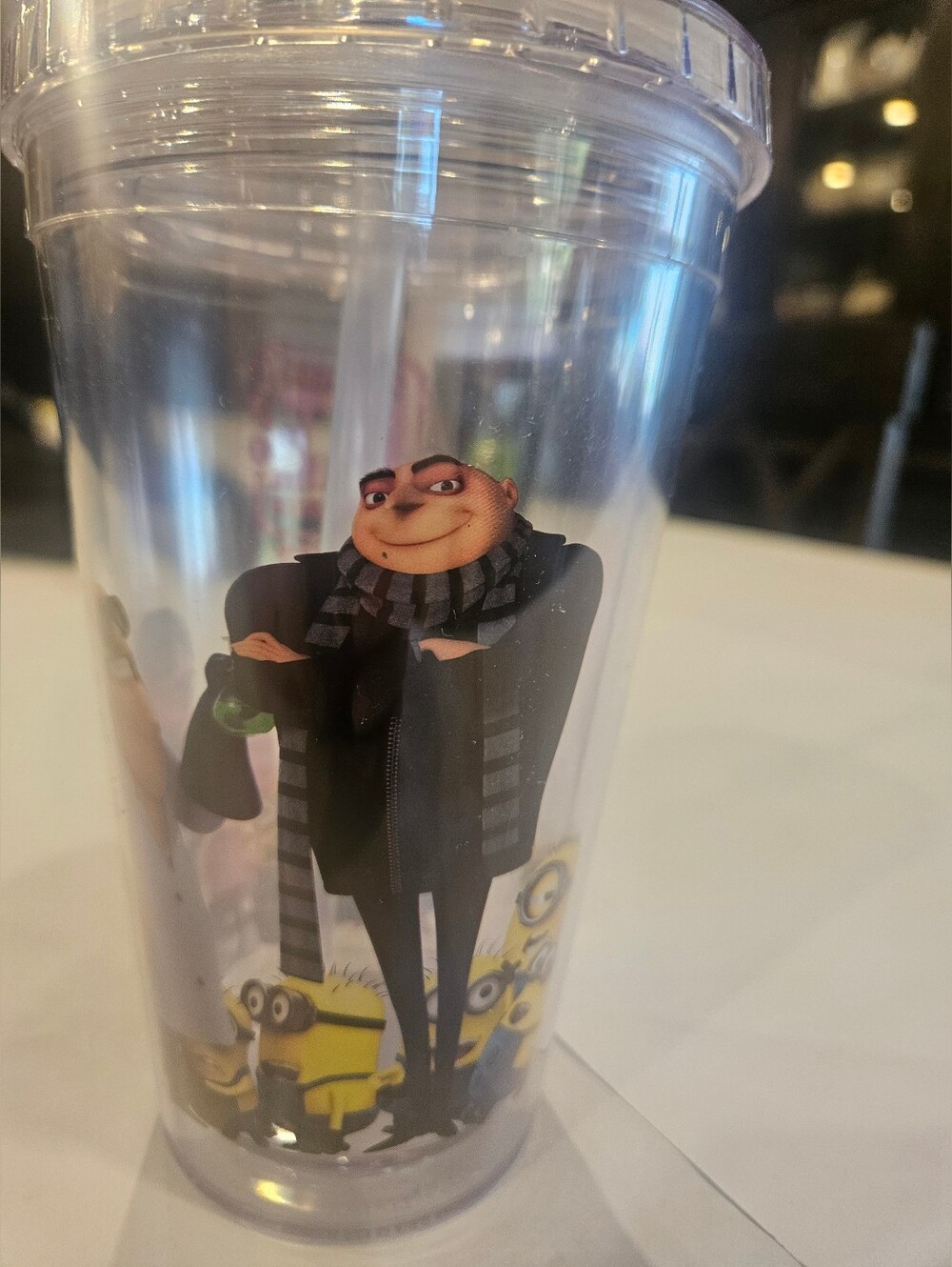 Despicable Me Gru & Minions Clear Tumbler Cup From Universal Studios